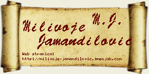 Milivoje Jamandilović vizit kartica